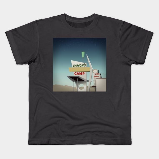 Mid-Century Modern Landscape Art Kids T-Shirt by Spindriftdesigns